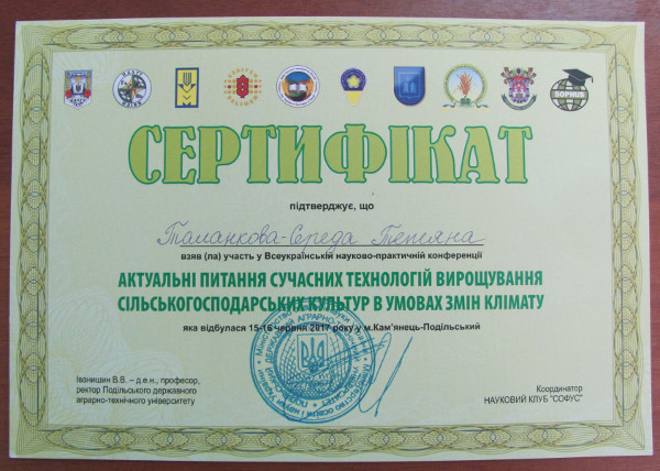 Certificate of participant