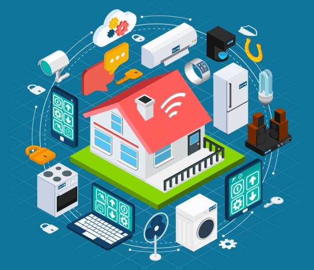 A smart home system is a good example of the Internet of things